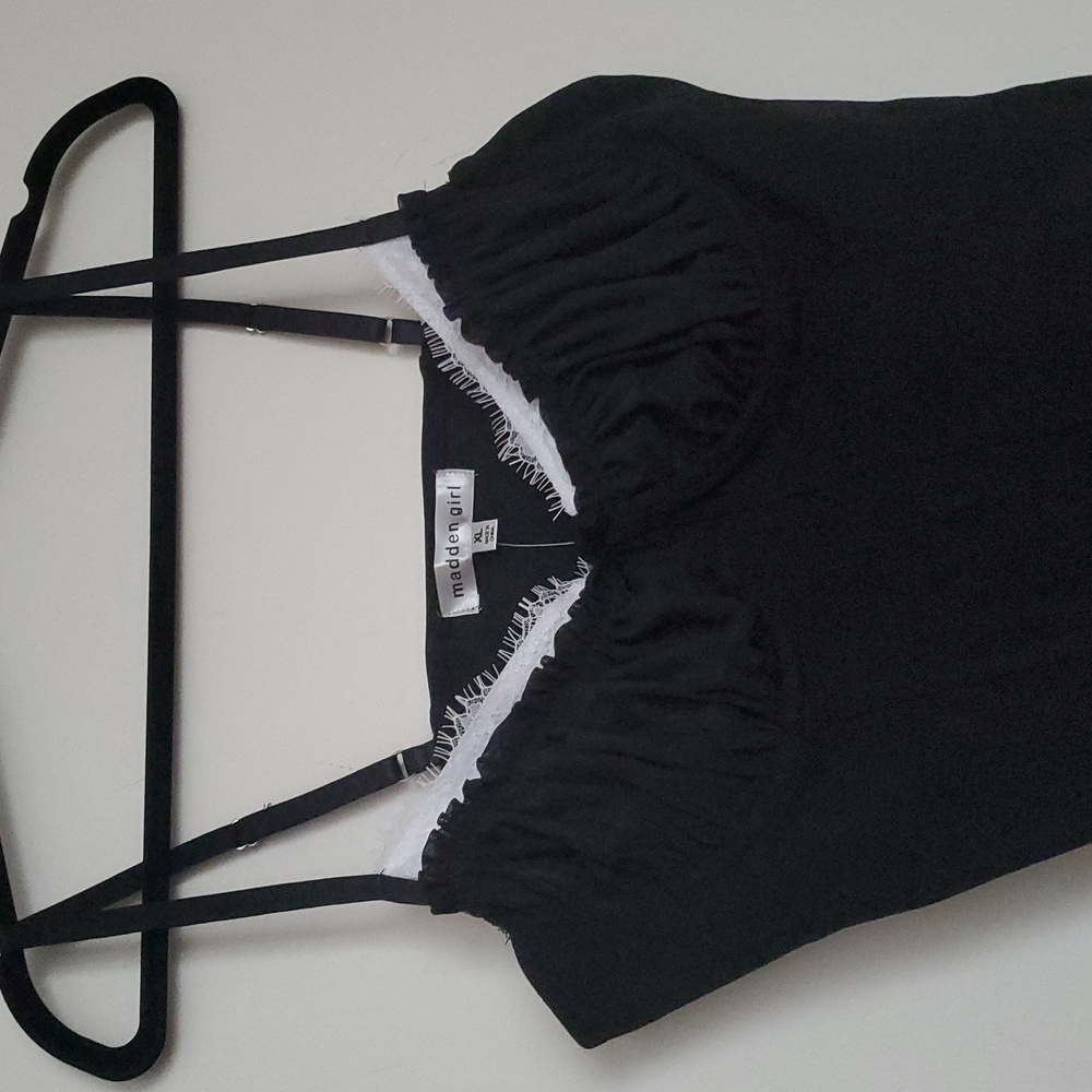 *NWT* Madden Girl's Black and White Peek A Boo Lace Bustier - Picture 7 of 16